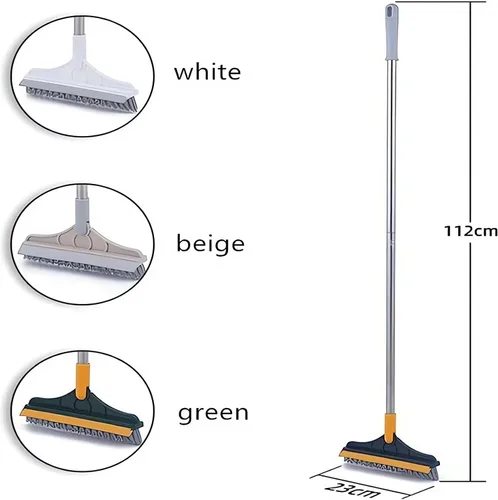 Vista 8 de Cepillo de limpieza 2 en 1 con mango largo resistente, potente cepillo de ducha y raspador 2 en 1 con rascador suave, cepillo de cerdas