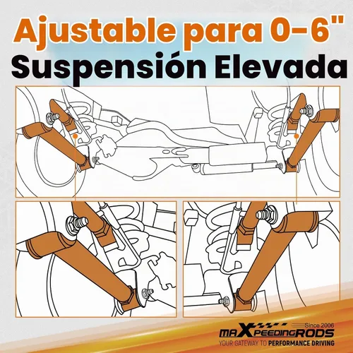 Vista 6 de maXpeedingrods Brazos de control delanteros de 0-6 pulgadas para Dodge Ram 1500 2500 3500 1994-2009, kit de brazo de control ajustable