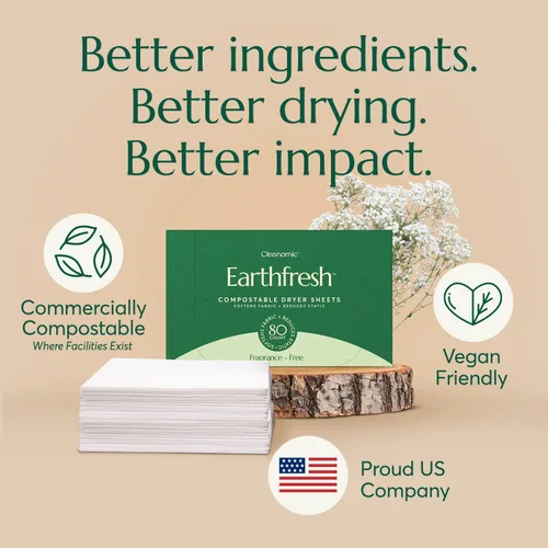 Vista 7 de Cleanomic Earthfresh - Suavizante de tela para secadora, suaviza y elimina la adherencia estática, suavizante vegano con aceites esenciales sin