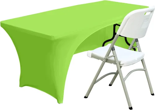 Vista 16 de ABCCANOPY - Mantel elástico de 1,2 m para mesa, ajustado, con parte trasera abierta, lavable, salvamanteles para mesas rectangulares, color negro