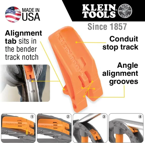 Vista 3 de KLEIN TOOLS 51606 Doblador de conductos de aluminio de montaje completo, 1/2-pulgada EMT, pedal ancho para alimentos, símbolos de referencia