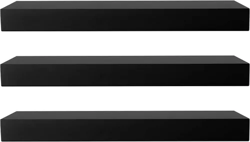 Vista 17 de kieragrace - Estantes flotantes modernos, paquete de 3, color negro, 3
