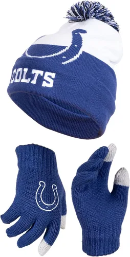 Vista 28 de Ultra Game Gorro de punto de invierno oficial de la NFL para jóvenes, súper suave, con guantes extra cálidos para pantalla táctil Color del equipo 1