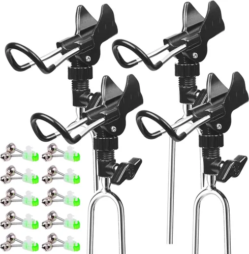 Vista 10 de Aluminum Bank Fishing Rod Holder with 10 Fishing Bells
