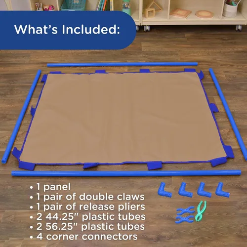 Vista 3 de Children's Factory Panel de Juego de Pantalla Grande, Divisor de Habitación para Niños, Pantalla de Privacidad para Aula, Almendra Water-Resistant