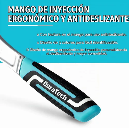 Vista 7 de DURATECH Trinquete de accionamiento de 3/8 pulgadas, llave de trinquete de liberación rápida de 90 dientes Socket Wrench with Cushion Injection