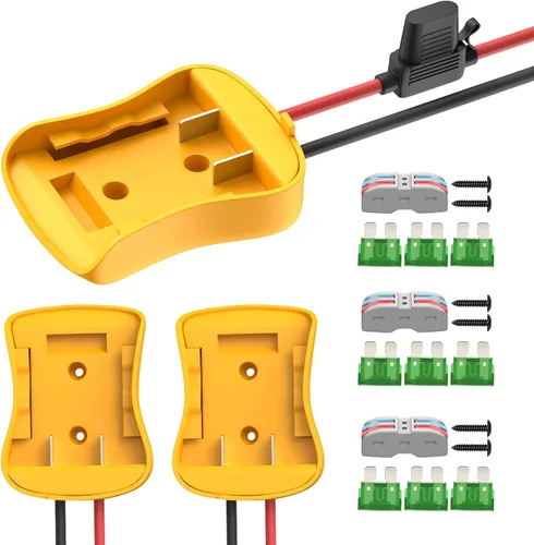 Vista 8 de RVBOATPAT Adaptador de batería compatible con Dewalt 20V Power Wheel Adaptador de batería de cable 12 AWG Convertidores de batería con fusibles