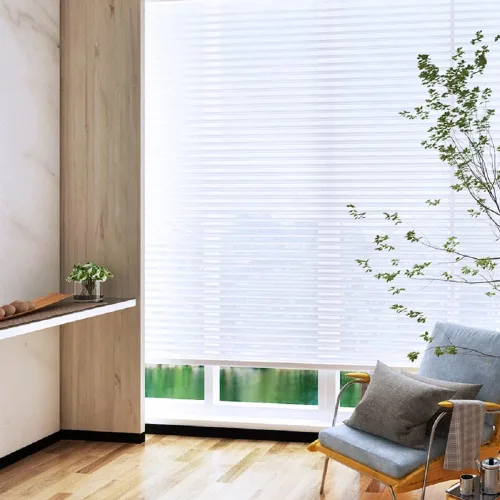 Vista 7 de TIPIACE - Persianas motorizadas Shangri-la compatibles con Alexa (blanco-Z601) Motorized Design with Remote & Alexa Voice Control, 60% blackout