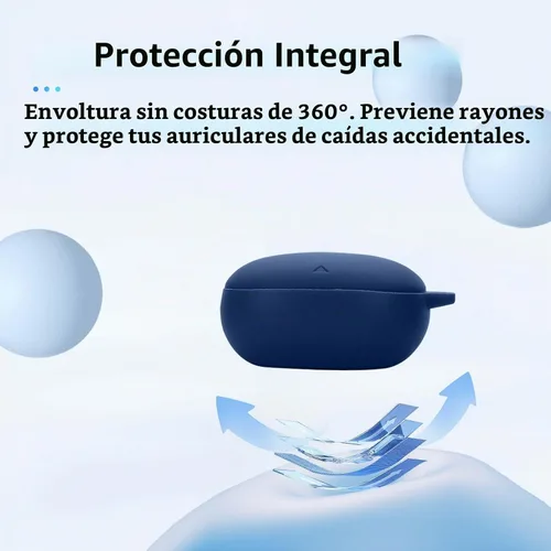 Vista 3 de NOUKAJU - Funda protectora para auriculares Anker Soundcore Liberty 5 (con mosquetón + cordón + bolígrafo de limpieza) a prueba de caídas, a prueba