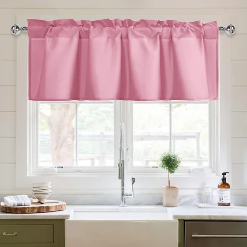 Vista 38 de XWZO Cortinas de cenefas de cocina para ventanas, sala de estar, dormitorio, baño, cubiertas superiores, estilo granja rústico, comedor, aislamiento