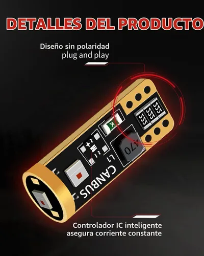 Vista 3 de LASFIT Bombilla LED roja 194 168 T10 192 2825 W5W LED, 2 unidades Rojo