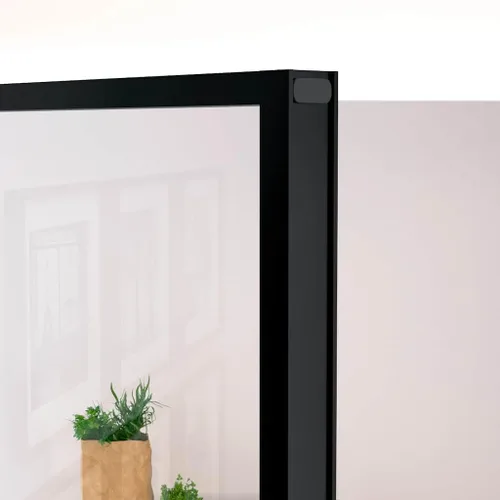 Vista 5 de vidaXL Puerta Interior Negro 29.9"x79.3" Vidrio Templado y Aluminio Delgado