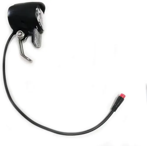 Vista 3 de Faro eléctrico para bicicleta de noche, luz delantera LED, adecuada para 24 V, 36 V, 48 V, controlador de batería, impermeable, conector macho de 2