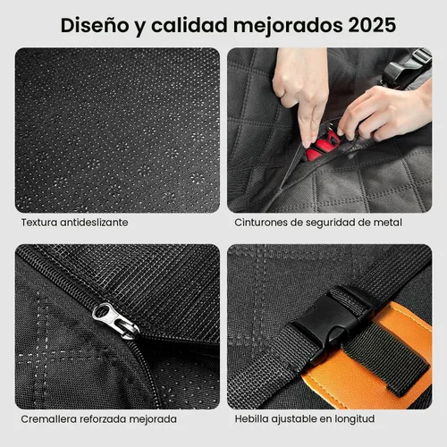 Vista 8 de REEVAA Funda de asiento de automóvil para perro para asiento trasero, hamaca de perro de fondo duro, extensor de cama para mascotas para 2-4 perros
