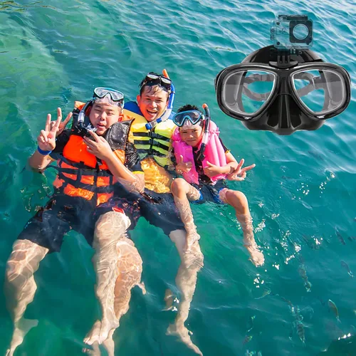 Vista 7 de Equipo de esnórquel miope, juego de esnórquel seco miope para jóvenes adultos, máscara de buceo antiempañamiento miope y esnórquel superior seco