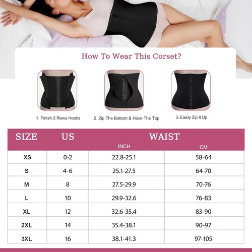 Vista 6 de MICOHPKLE Entrenador de cintura para mujer, corsé de cintura para control de abdomen, faja de entrenamiento delgada