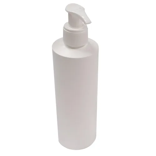 Vista 2 de Paquete de 10 fundas para botella de masaje individual Rapport con botella blanca de 8 onzas y bomba para lociones y aceites. El accesorio esencial