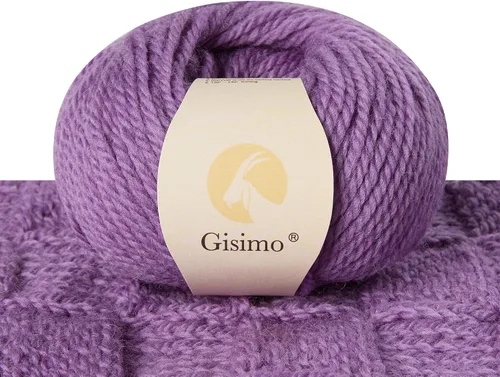 Vista 24 de 100% lana de merino para tejer, 3 capas de lana lujosa y suave para tejer a mano y ganchillo (ámbar, 1 bola)