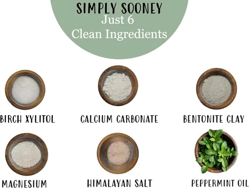 Vista 3 de Simply Sooney Polvo de dientes orgánico sin flúor orgánico remineralizante, fórmula I dientes más fuertes I aliento fresco I con xilitol