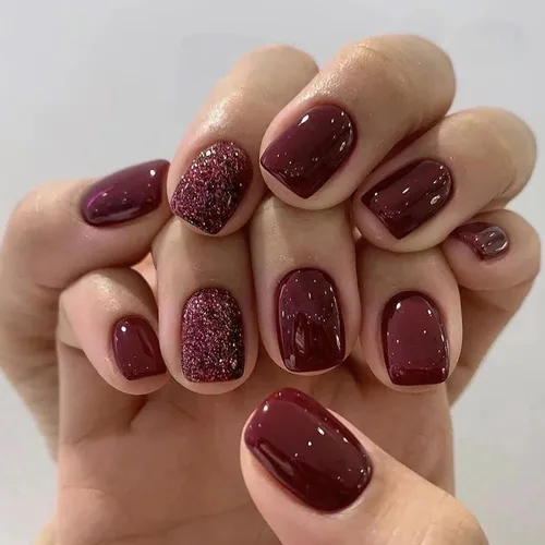 Vista 12 de MISUD Uñas Postizas Cortas Cuadradas - Uñas con Pegamento de Verano Colorido, Diseño de Arcoíris de Cocodrilo Acrílicas 24 piezas