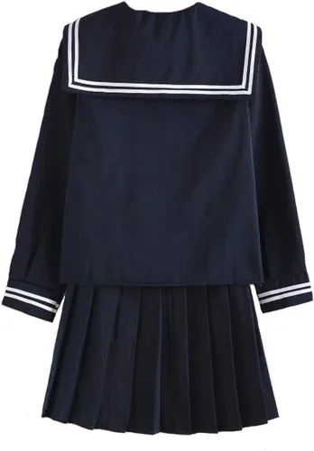 Vista 2 de XCJLW Disfraz de marinero de uniforme japonés para niñas con calcetines