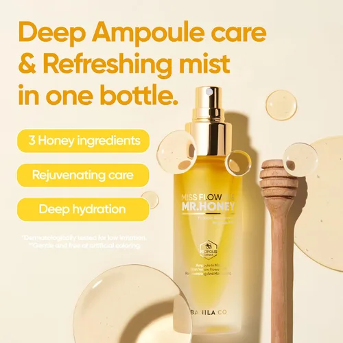 Vista 2 de BANILA CO Miss Flower & Mr Honey Propolis Ampolis - Ampolis Mist Spray fijador de maquillaje hidratante de doble capa para la piel nutritiva