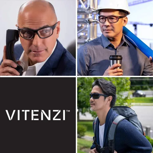 Vista 6 de VITENZI Gafas de sol bifocales envolventes lectores deportivos para leer bajo el sol de Bari, Azul