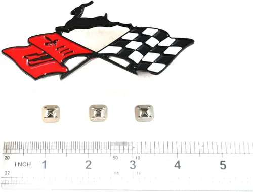 Vista 5 de 2 emblemas de metal Impala SS de repuesto para Chevrolet Chevy Impala 3780964 61-62 (cromo/rojo)