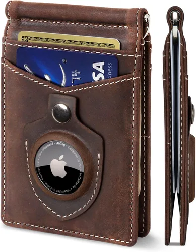 Vista 31 de SERMAN BRANDS RFID Blocking Wallet Slim Bifold - Genuine Leather Minimalist Front Pocket Wallets for Men with Money Clip Gift