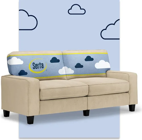 Vista 30 de Serta Palisades Sofás Tapizados para Sala, Sofá de Diseño Moderno, Tela, Beige