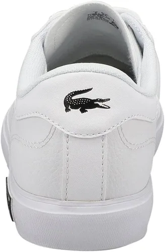 Vista 3 de Lacoste Powercourt - Tenis de moda para mujer, color blanco y negro, talla 6.5 M de EE. UU, Blanco