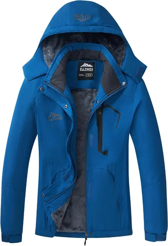 Vista 11 de ELLSWOS - Abrigos de invierno para mujer, resistentes al agua, chaqueta de esquí, abrigos cálidos para la nieve, cortavientos, impermeable