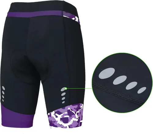 Vista 6 de Pantalones cortos de ciclismo para mujer con acolchado 3D con elementos reflectantes