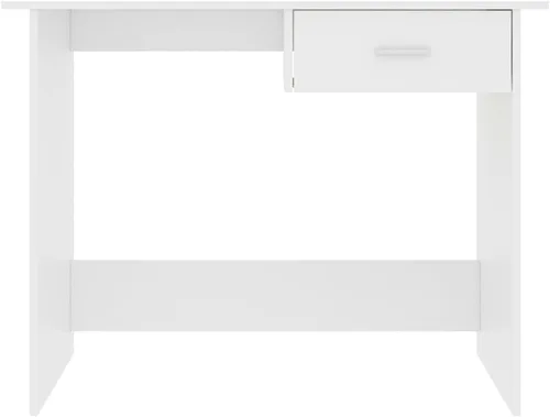 Vista 5 de Escritorio blanco de 39.4 x 19.7 x 29.9 pulgadas, madera de ingeniería, escritorios de lectura, escritorios para computadora, mesa de escritorio