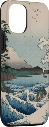 Vista 3 de Funda de pintura japonesa para iPhone 15 con diseño de ondas tradicionales japonesas