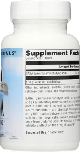 Vista 6 de Source Naturals Serene Science GABA, para una mente tranquila, 750mg - 45 Tabletas