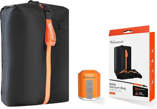 Vista 10 de Aerogogo ReZip - Bolsas de vacío para equipaje de viaje, bolsas de compresión reutilizables, cubo de embalaje con sellado al vacío para embalaje