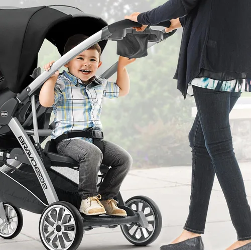 Vista 7 de Chicco BravoFor2 Silla de paseo doble de pie o sentado - Hierro Negro/Gris