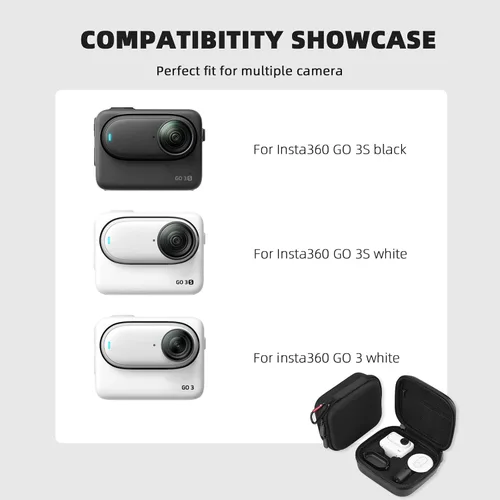 Vista 3 de BRDRC Funda de transporte para accesorios Insta 360 GO 3S / GO 3, bolsa de almacenamiento, funda protectora rígida para Insta360 GO 3S / GO3