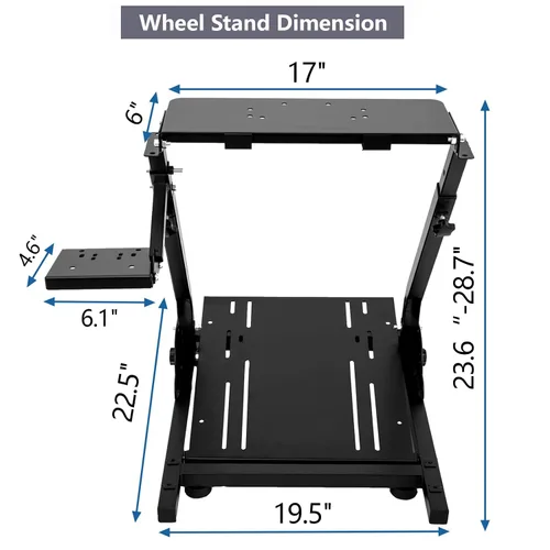 Vista 4 de CXRCY Racing Wheel Stand Compatible with Logitech G920 G29 G27 G25 Gaming Cockpit Height Adjustable Foldable Gaming Racing Simulator Steering Wheel