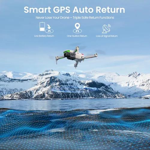 Vista 13 de PLEGBLE Drones con cámara para adultos 4K, dron GPS con pantalla
