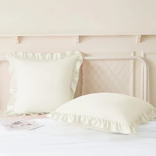 Vista 4 de KKJIAF Paquete de 2 fundas de almohada con volantes de 18 x 18 pulgadas