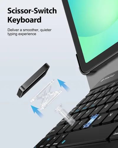 Vista 7 de FINTIE Funda con teclado para Samsung Galaxy Tab A11 Plus/A9 Plus 11'', color negro 3 ángulos de visión, teclado Bluetooth desmontable, batería
