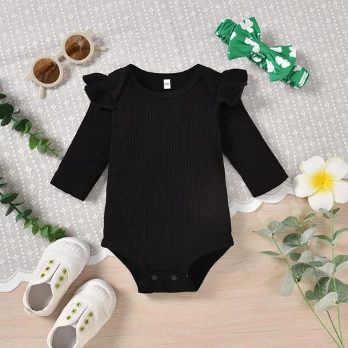 Vista 161 de Aalizzwell Conjunto de mameluco acanalado para bebé recién nacido prematuro para otoño e invierno
