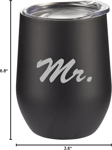 Vista 4 de Visol Vino Mr. and Mrs. Wine - Taza de café con aislamiento de doble pared