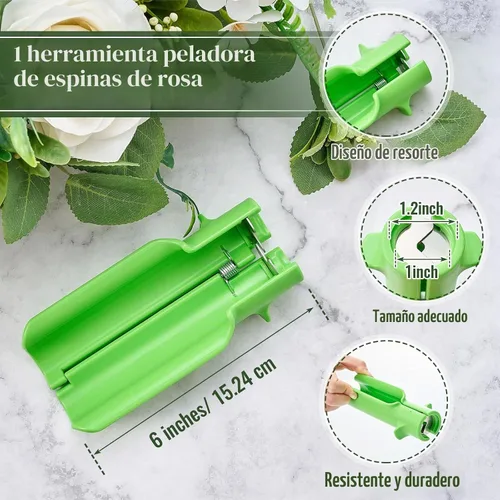 Vista 2 de Lasnten 1 Pieza Herramienta Peladora de Espinas de Rosa Removedor de Espinas para Rosas Herramienta Peladora de Hojas Limpiador Cortador de Tallo