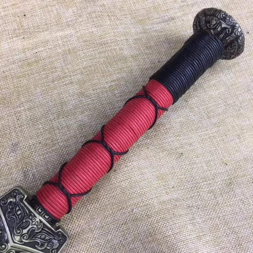 Vista 4 de Espada Han jian, hecha a mano, hoja de grabado de acero de alto carbono, vaina de madera maciza, Wushu