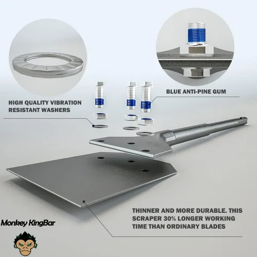 Vista 6 de Monkey King Bar - Sds Plus Bits de 4 pulgadas de ancho - (4 x 10 pulgadas) SDS Plus - Rascador de piso de mango corto con quita Thinset compatible