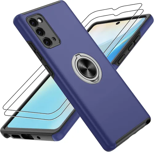Vista 48 de Gritup - Funda para Galaxy A05S con protector de pantalla HD×2, funda protectora para teléfono a prueba de golpes con soporte magnético de anillo