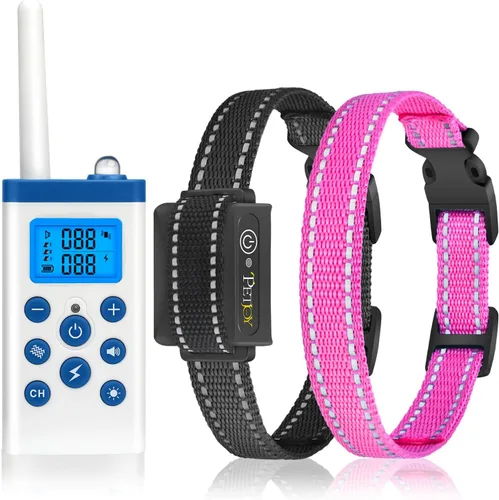 Vista 11 de PetJoy 3 Collar de Choque para Perros Grandes, Collar Automático Antiladridos con Control Remoto, Combo de Collar Antiladridos y de Entrenamiento